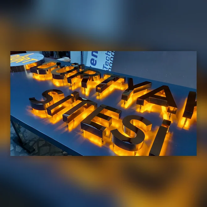 KUTU HARF Cephe tabelası — Krom Paslanmaz Tabela