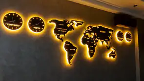 BÜRO DUVAR IŞIKLI HARİTA