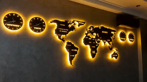 BÜRO DUVAR IŞIKLI HARİTA